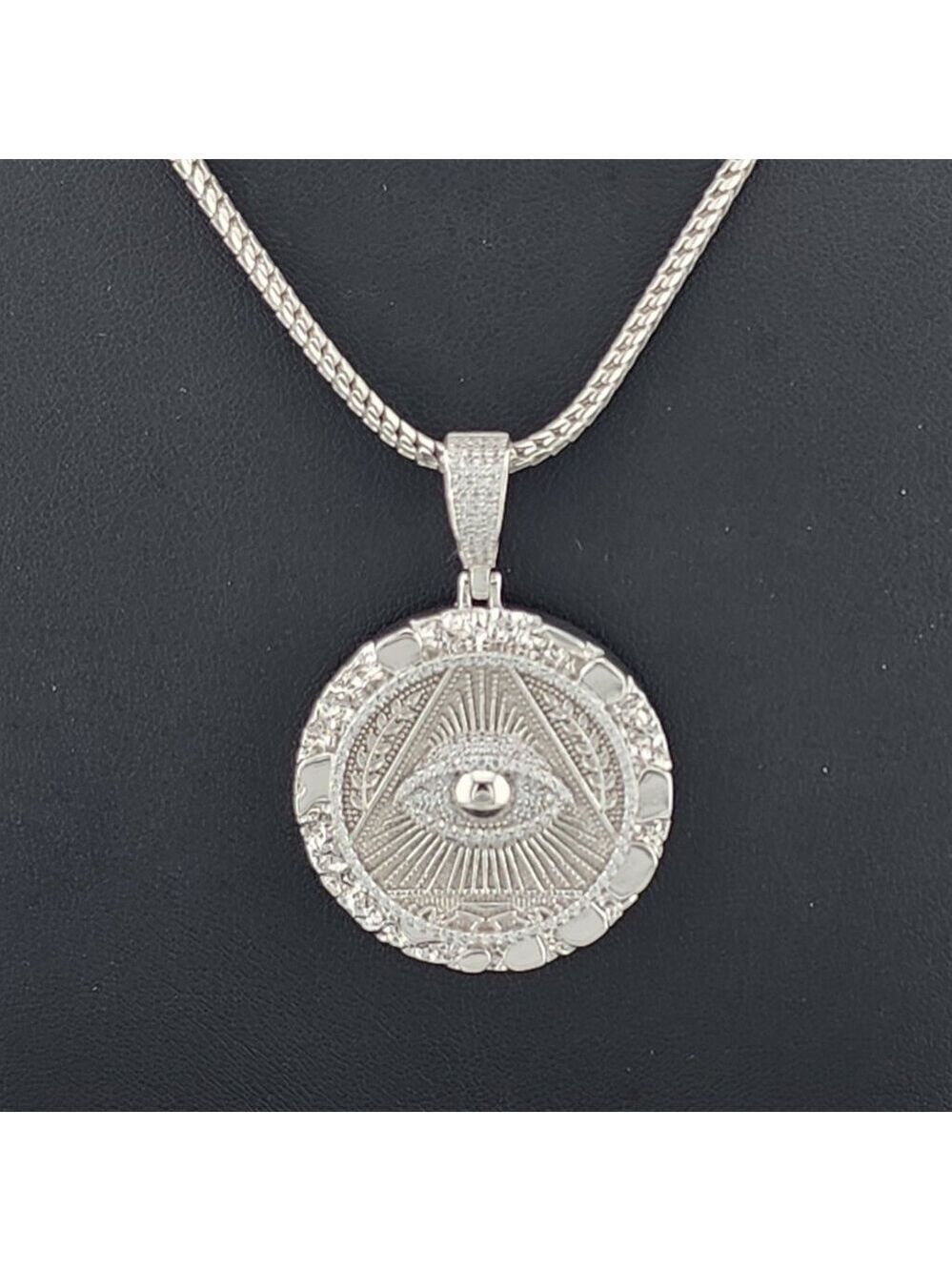 Mystic Vision – Illuminati Eye Necklace in Solid 925 Silver
